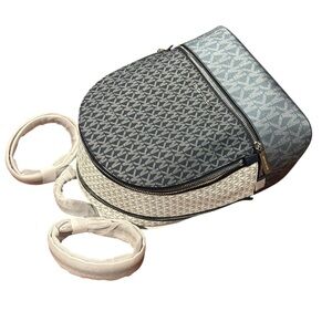 Michael Kors Blue and Cream Patterned Backpack